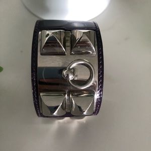 Hermès leather collier de chain